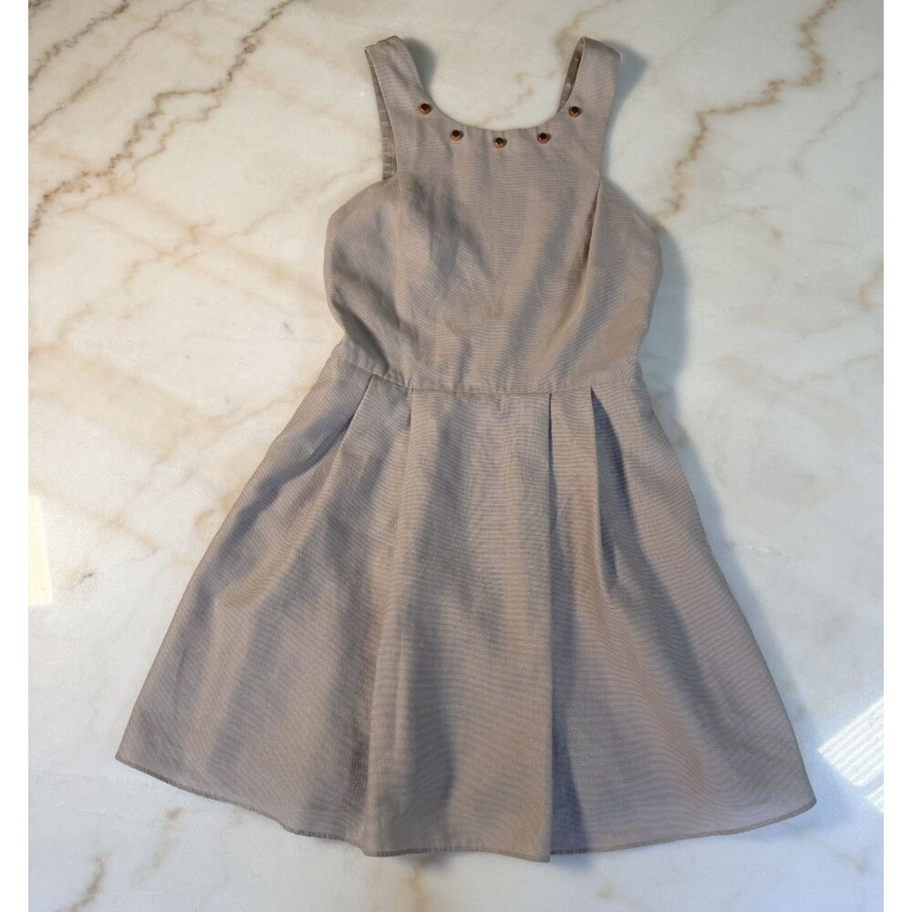 BCBGeneration | Dress Mini Metallic Silver Open Back • Sz 0